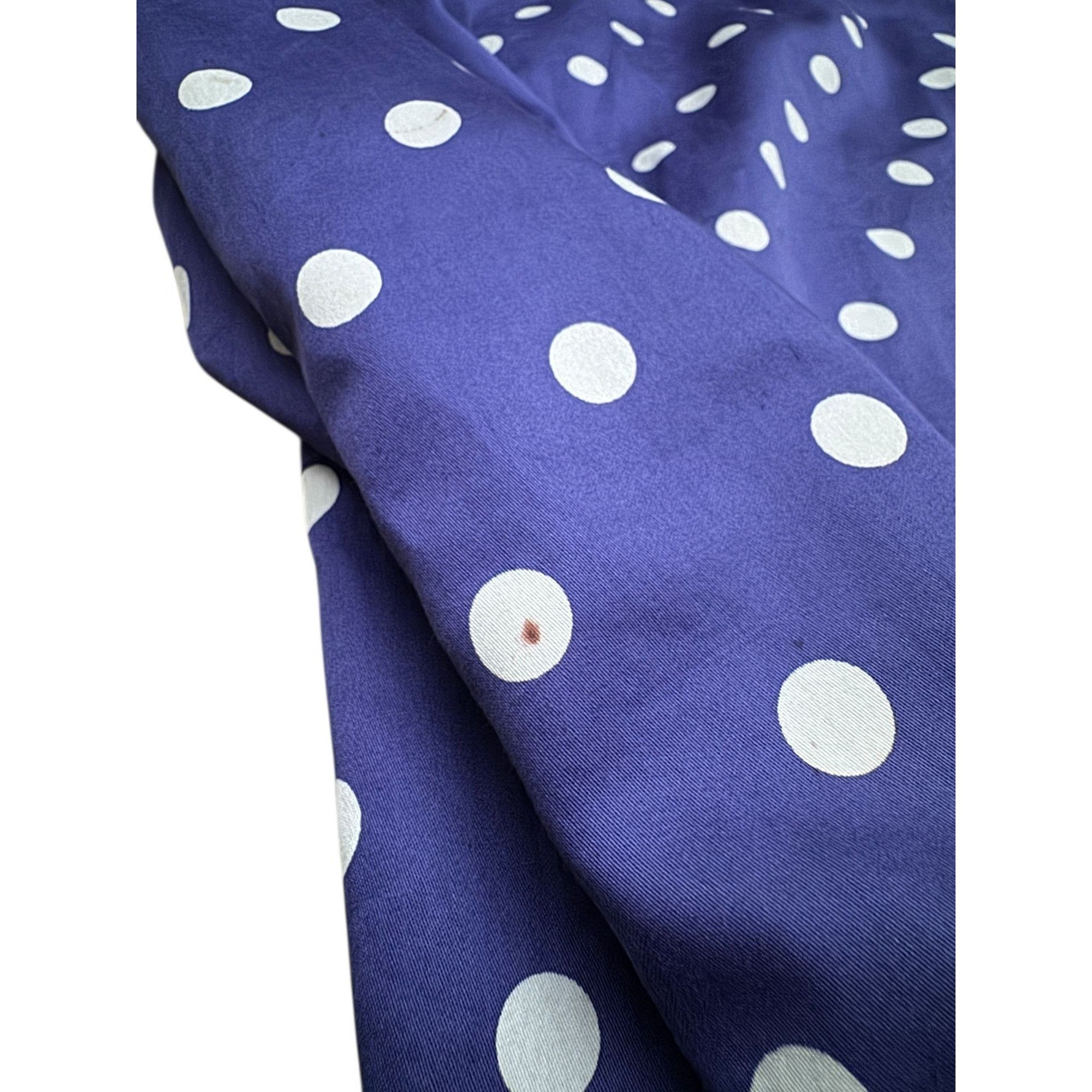 Yves Saint Laurent 1980s Navy Polka Dot Cotton Dress Size M / US 6-8 / IT 42-44 - 6 Thumbnail