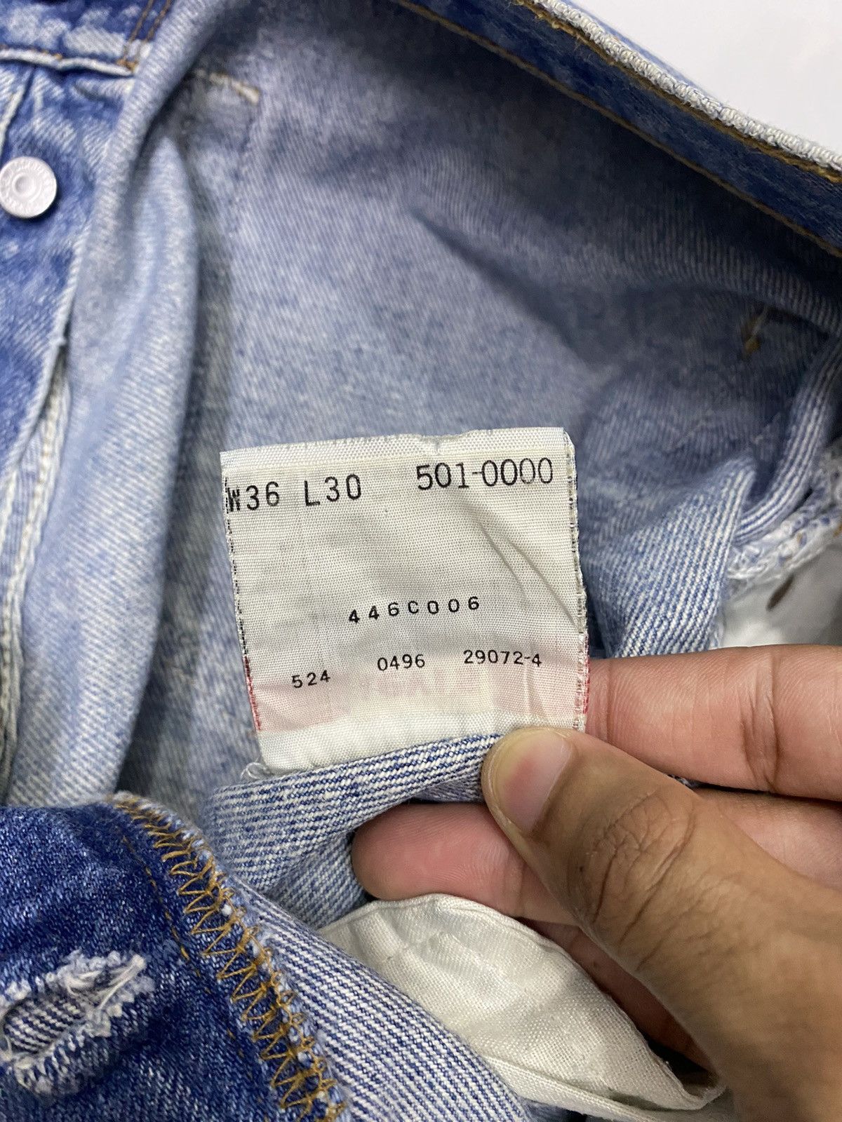 Levi's 🔥VINTAGE LEVIS 501xx BAGGY CROP DISTRESSED DENIM JEANS Size US 35 - 9 Thumbnail