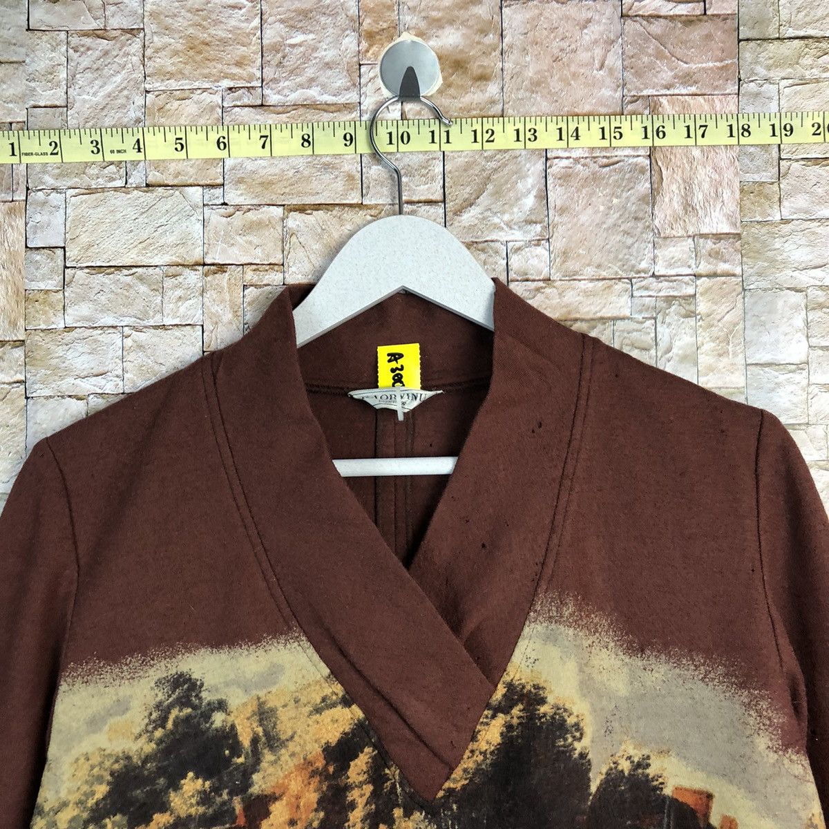 Homespun Knitwear Kaorgin art painting vintage Brown Knitwear #A300 Size US M / EU 48-50 / 2 - 4 Thumbnail