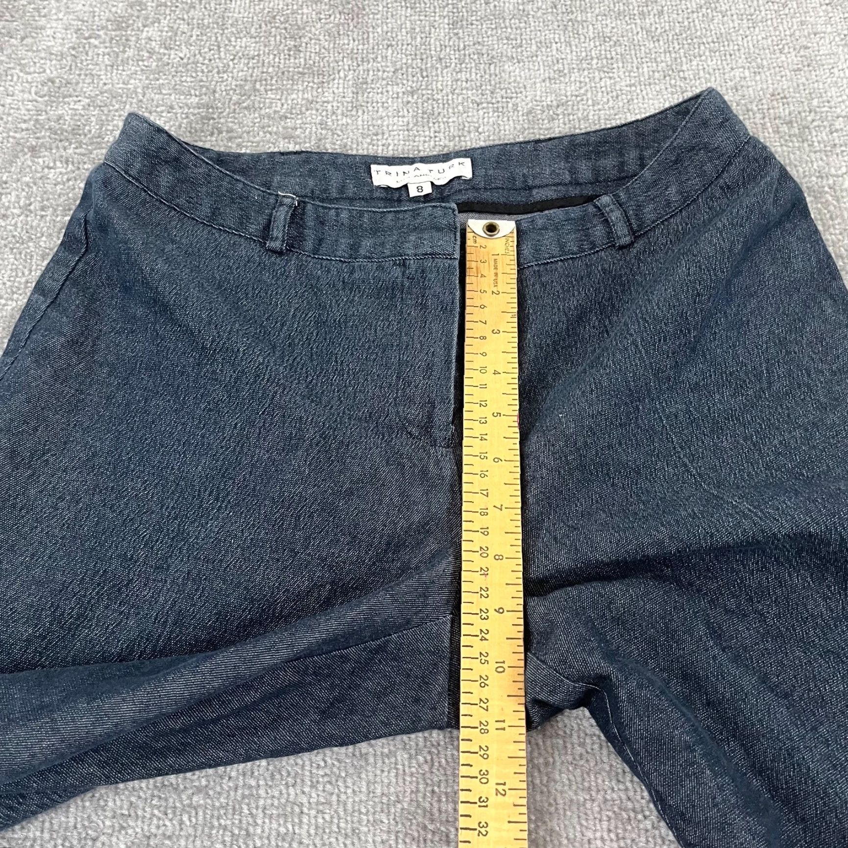 Trina Turk TRINA TURK Pants Size 8 x 30" Ankle Straight Pleated Blue Slit Leg Summer Womens Size 30" / US 8 / IT 44 - 5 Thumbnail