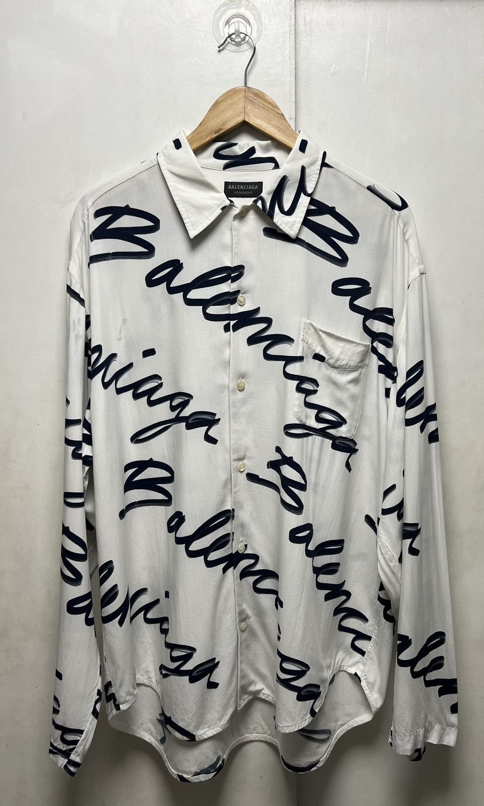Balenciaga Balenciaga - Scribble Logo Button Up Longsleeve Shirt Size US S / EU 44-46 / 1 - 23 Thumbnail