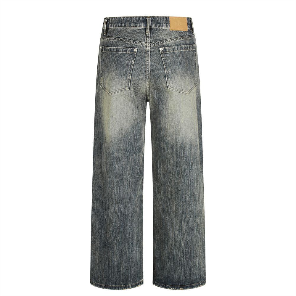 Vintage Men's Retro Washed Straight-Leg, Loose-Fit Denim Jeans Size US 32 / EU 48 - 2 Thumbnail