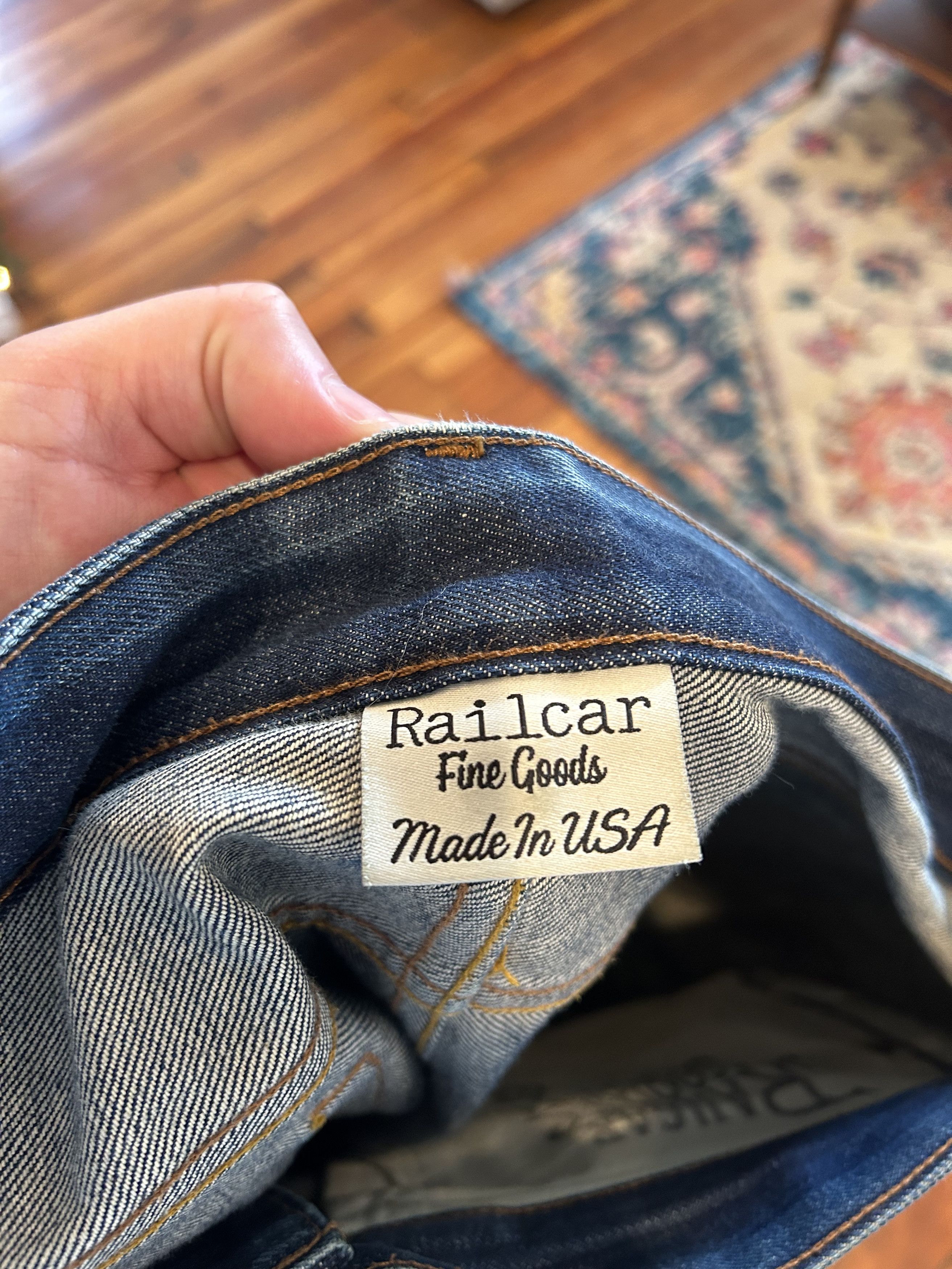 Railcar Fine Goods Railcar Straight Leg Raw Selvedge Denim Jeans Size US 35 - 11 Thumbnail