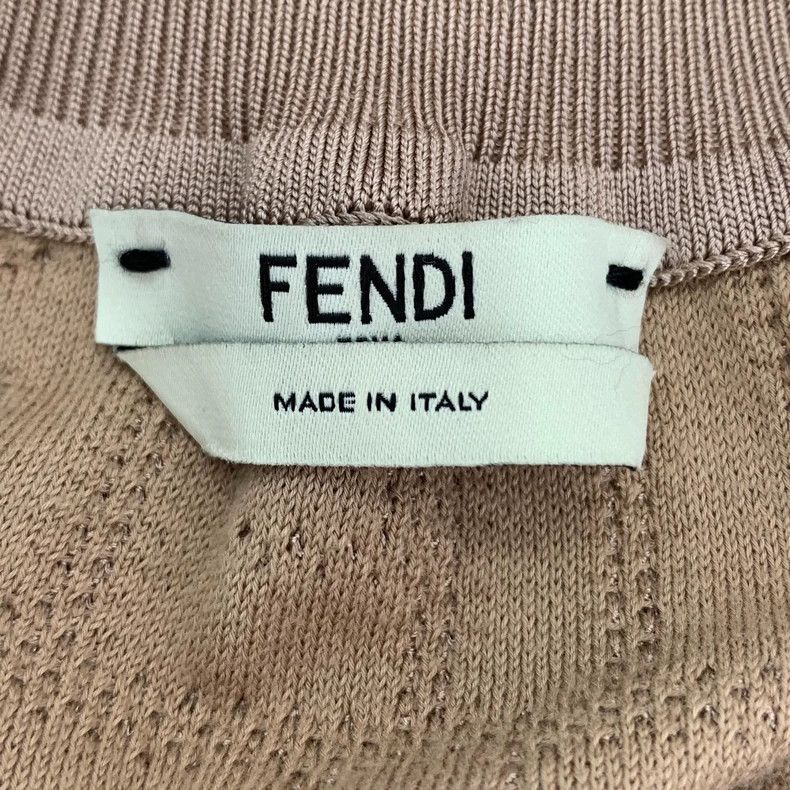 Fendi FENDI Beige flower patterned cotton knitted straight skirt Size 25" / US 0 / IT 36 - 5 Thumbnail