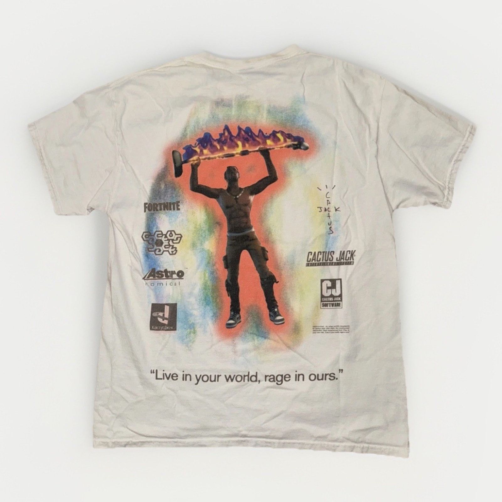 Travis Scott Travis Scott x Fortnite Cactus Jack T-Shirt White M 20x27 Size US M / EU 48-50 / 2 - 1 Thumbnail