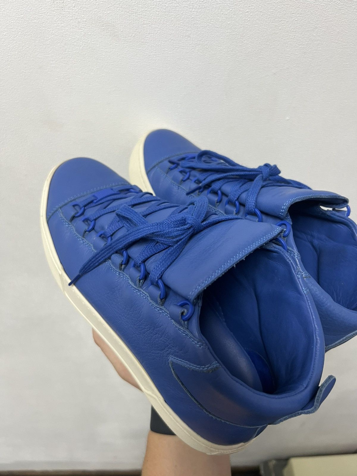 Balenciaga Balenciaga Arena Navy Blue Suede White Leather High Tops Size US 9 / EU 42 - 6 Thumbnail