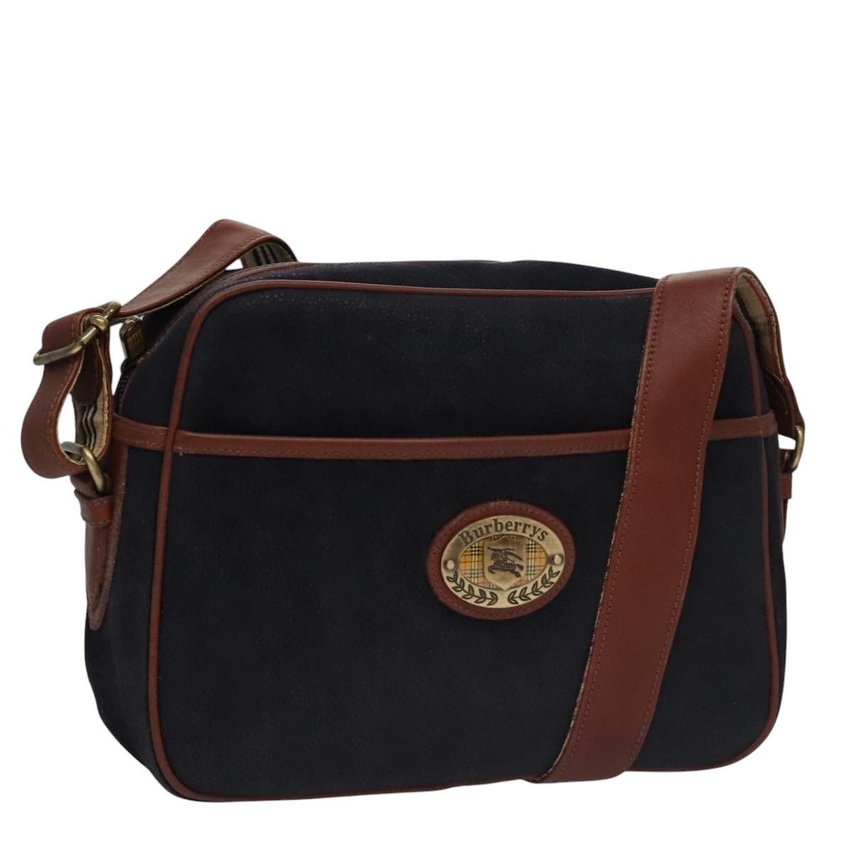 Burberry Burberry Shoulder Bag Suede Navy Size ONE SIZE - 1 Thumbnail