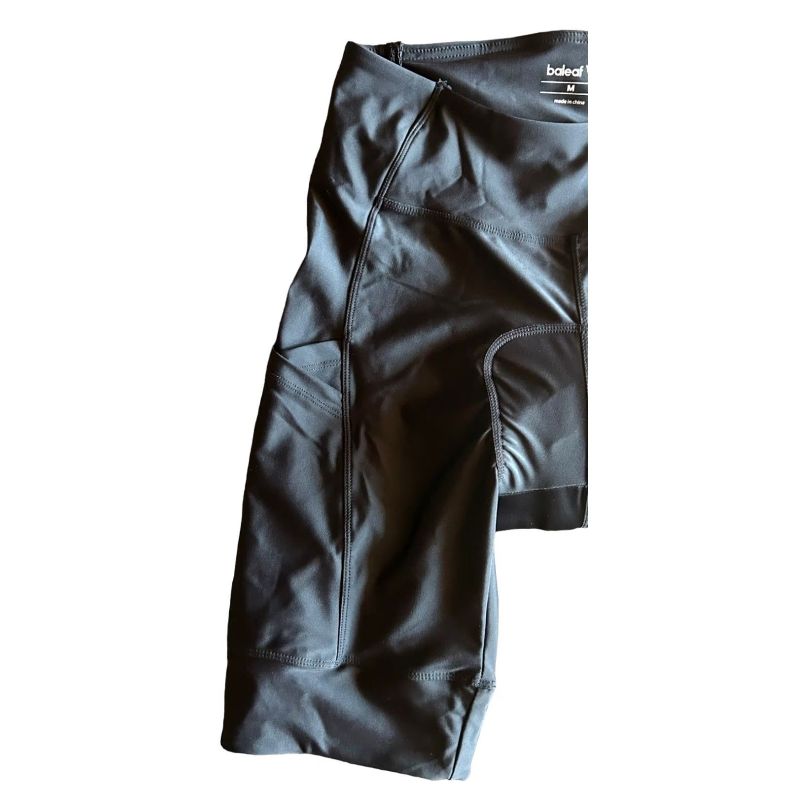 Vintage BALEAF Women Padded Running Spandex Shorts Workout Shorts Black Medium NWT New Size 28" / US 6 / IT 42 - 2 Thumbnail