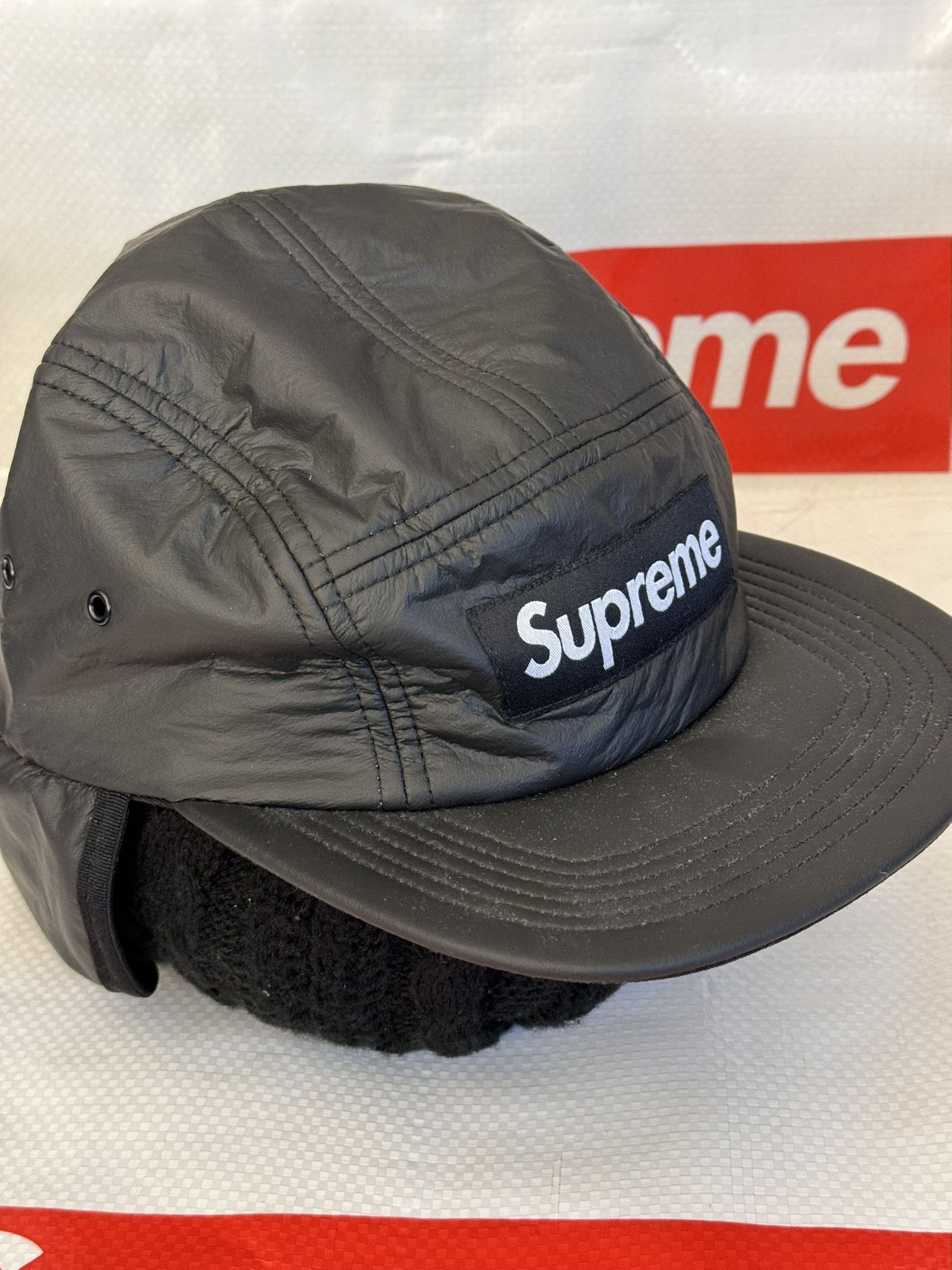 Supreme Supreme PrimaLoft Earflap Camp Cap black fw 18 | Grailed