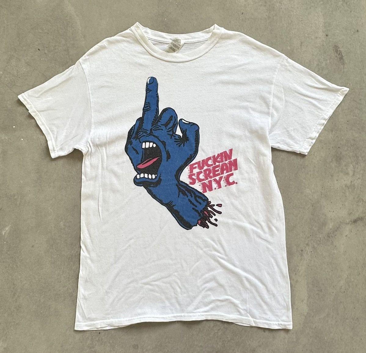 Vintage VINTAGE FUCKIN SCREAM N.Y.C STREETWEAR SKATER TEE Size US M / EU 48-50 / 2 - 1 Thumbnail