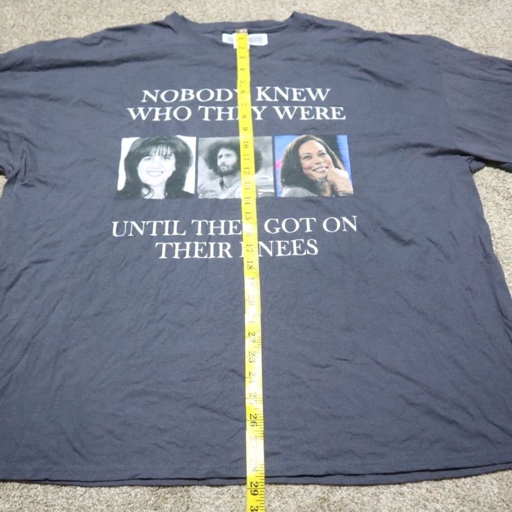 Vintage Nobody Knew Who They Were Until They Got On Their Knees T-Shirt Adult 2XL Gray Mens Vintage Handmade Cotton Short Sleeve Crew Neck Size US XXL / EU 58 / 5 - 6 Thumbnail