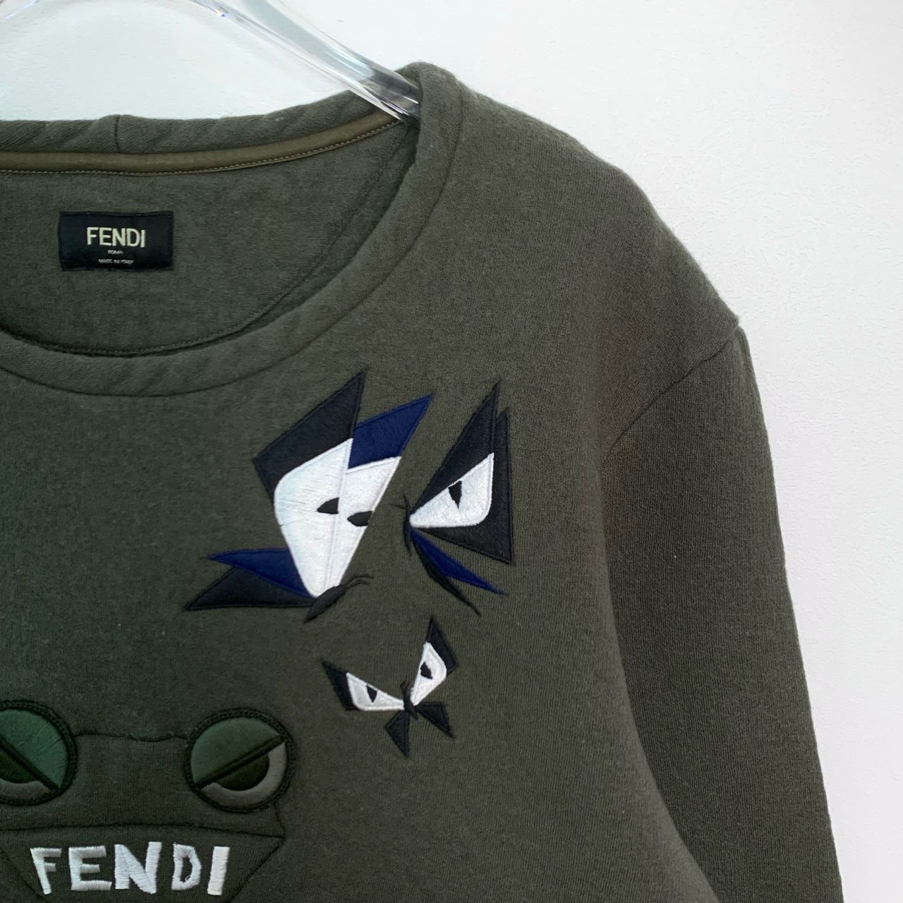 Fendi Fendi Dark Green Little Monster Embroidered Sweatshirt Size Size XXL / US 16-18 / IT 52-54 - 5 Thumbnail