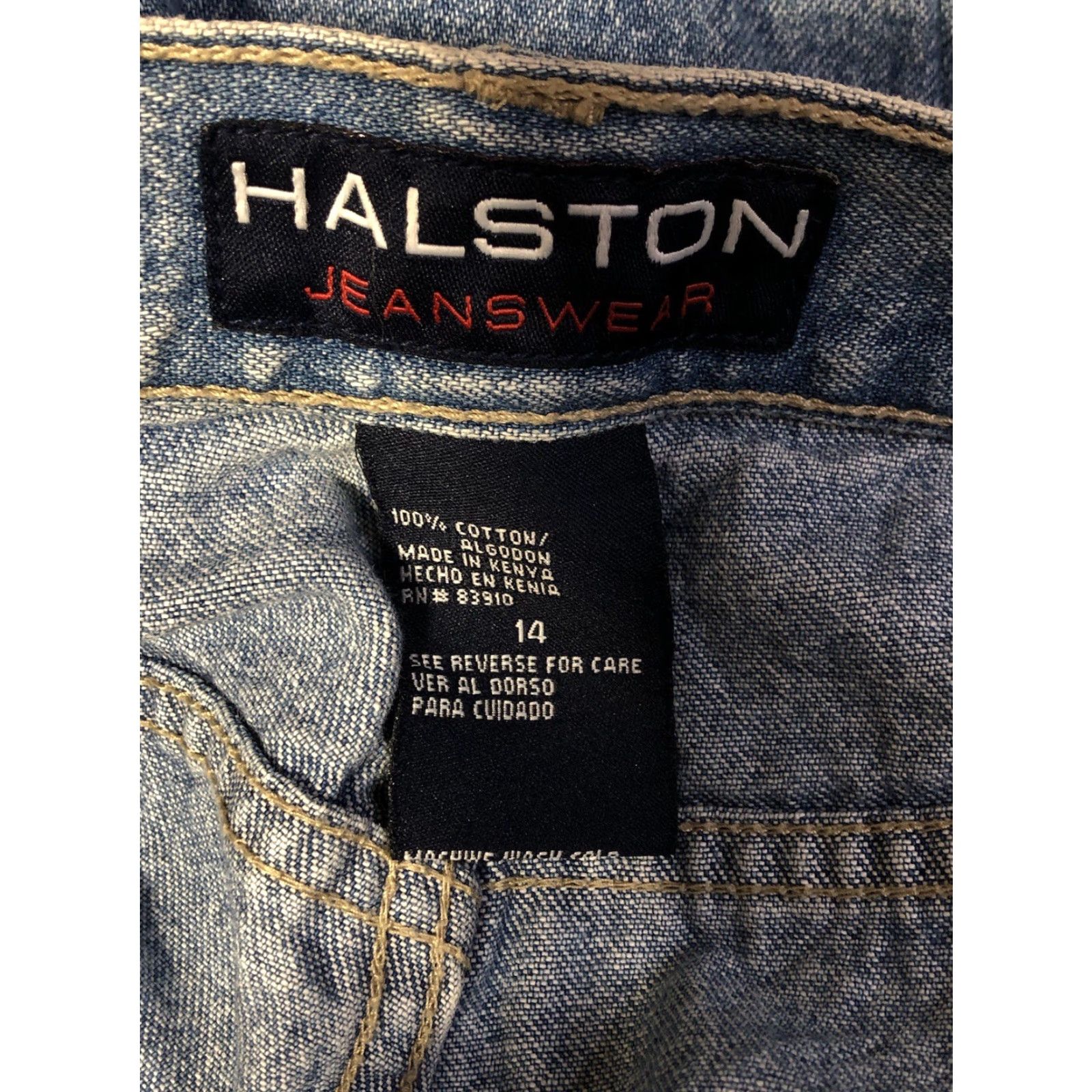 Halston VINTAGE Halston Cropped Blue Jeans 14 Lt Wash 33"W 23"In 5 Pocket High Rise Mom Jeans Women XS-XXL Size 36" / US 14 / IT 50 - 4 Thumbnail