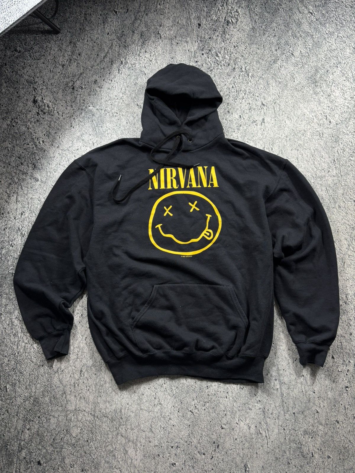 RARE NIRVANA 1992 SMILEY MEN’S HOODIE VINTAGE BAGGY FIT Y2K