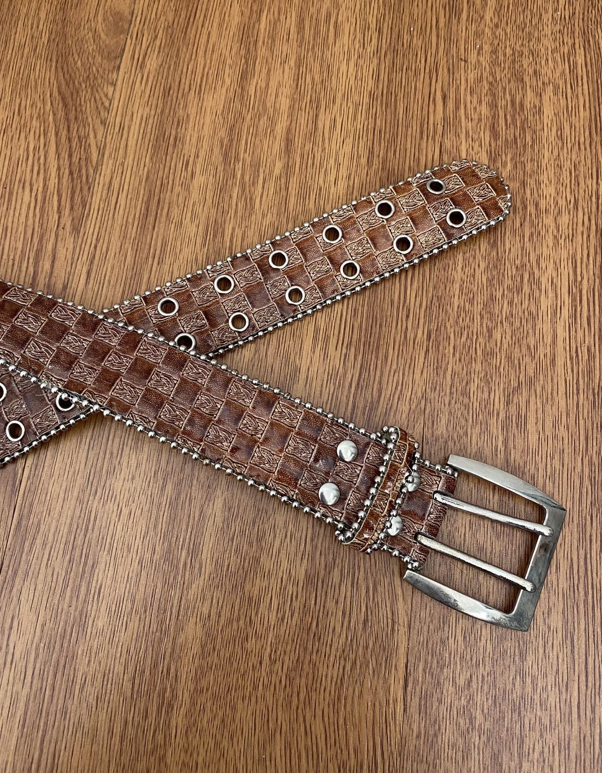 If Six Was Nine Brown square pattern belt Size ONE SIZE - 2 Thumbnail