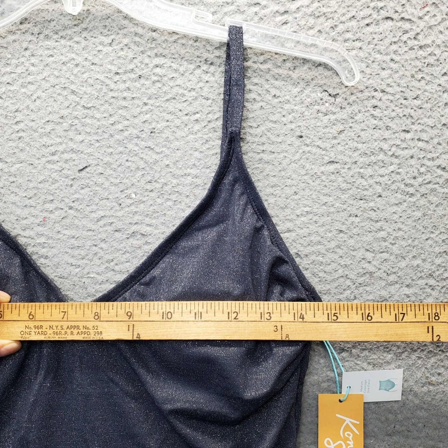 Vintage Kona Sol Swimsuit Women L Gray Adjustable Strap Cutout Back Sleeveless V-Neck Size ONE SIZE - 4 Thumbnail