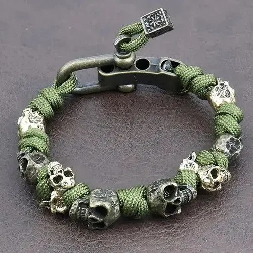 VIBE Unique Design Skull Adjustable Handmade Bracelets Size ONE SIZE - 1 Thumbnail