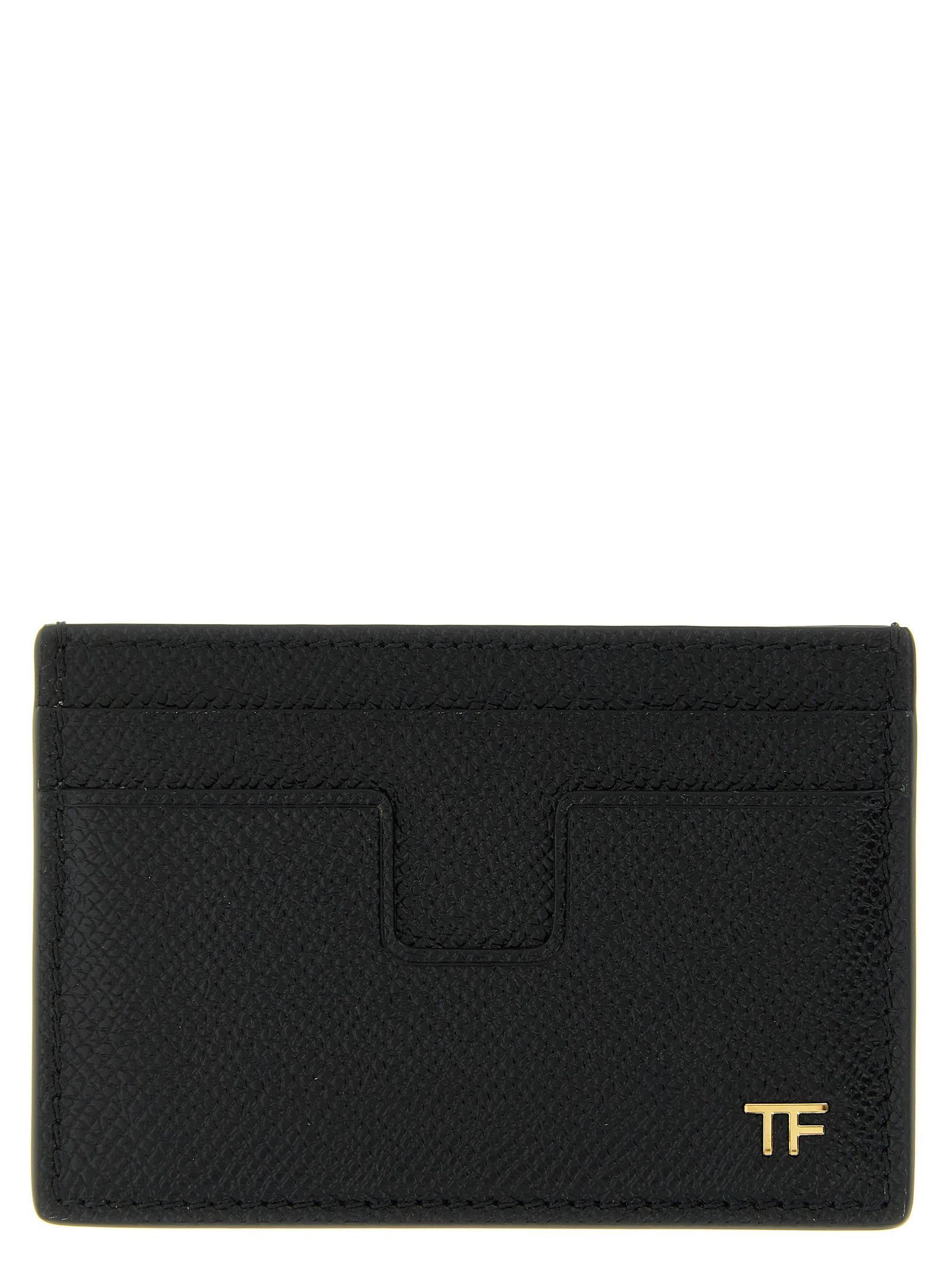 Small grain leather cardholder