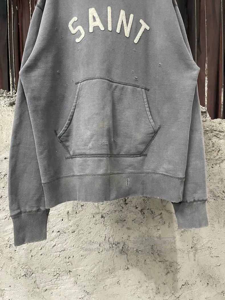Saint Michael Saint Michael Washed blue distressed sweatshirt hoodie Size US L / EU 52-54 / 3 - 4 Thumbnail