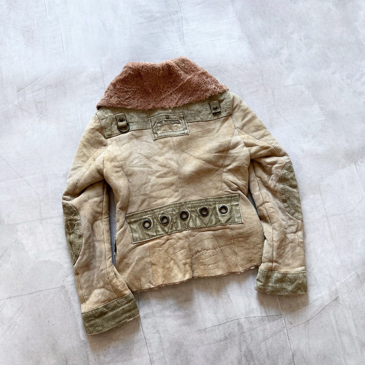 Hysteric Glamour Flora Smith Cargo Military Avantgarde Shearling Jacket Y2K Size L / US 10 / IT 46 - 2 Thumbnail