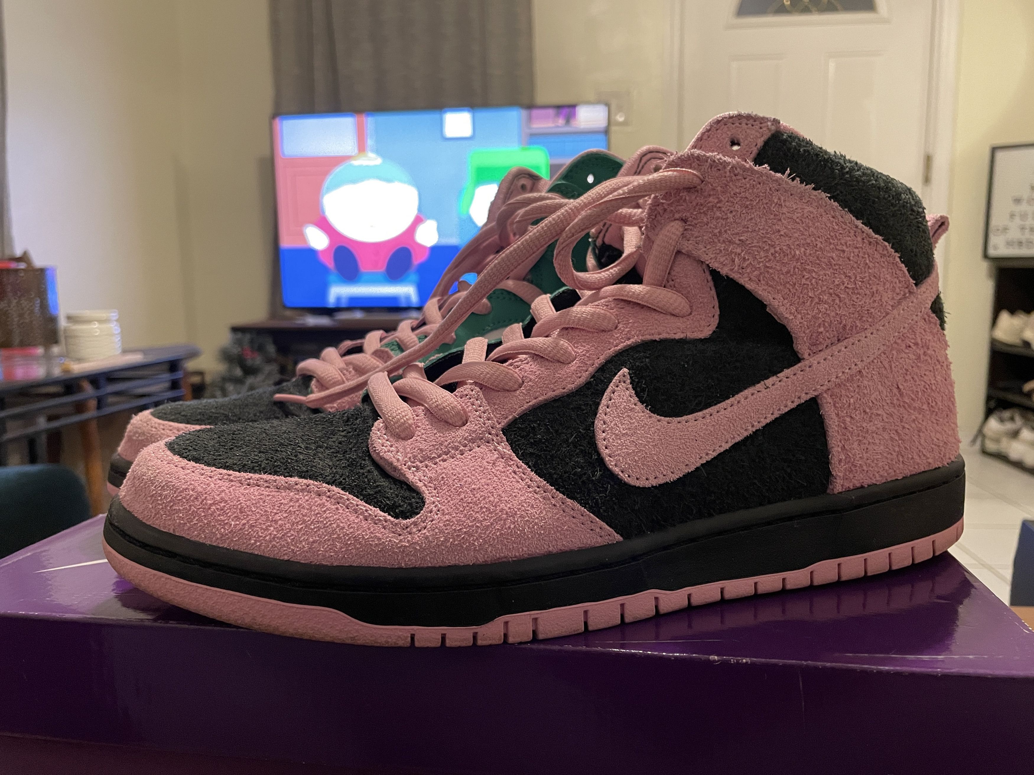 image of Nike Dunk High Sb Pro Invert Celtics Shoes in Purple, Men's (Size 12)