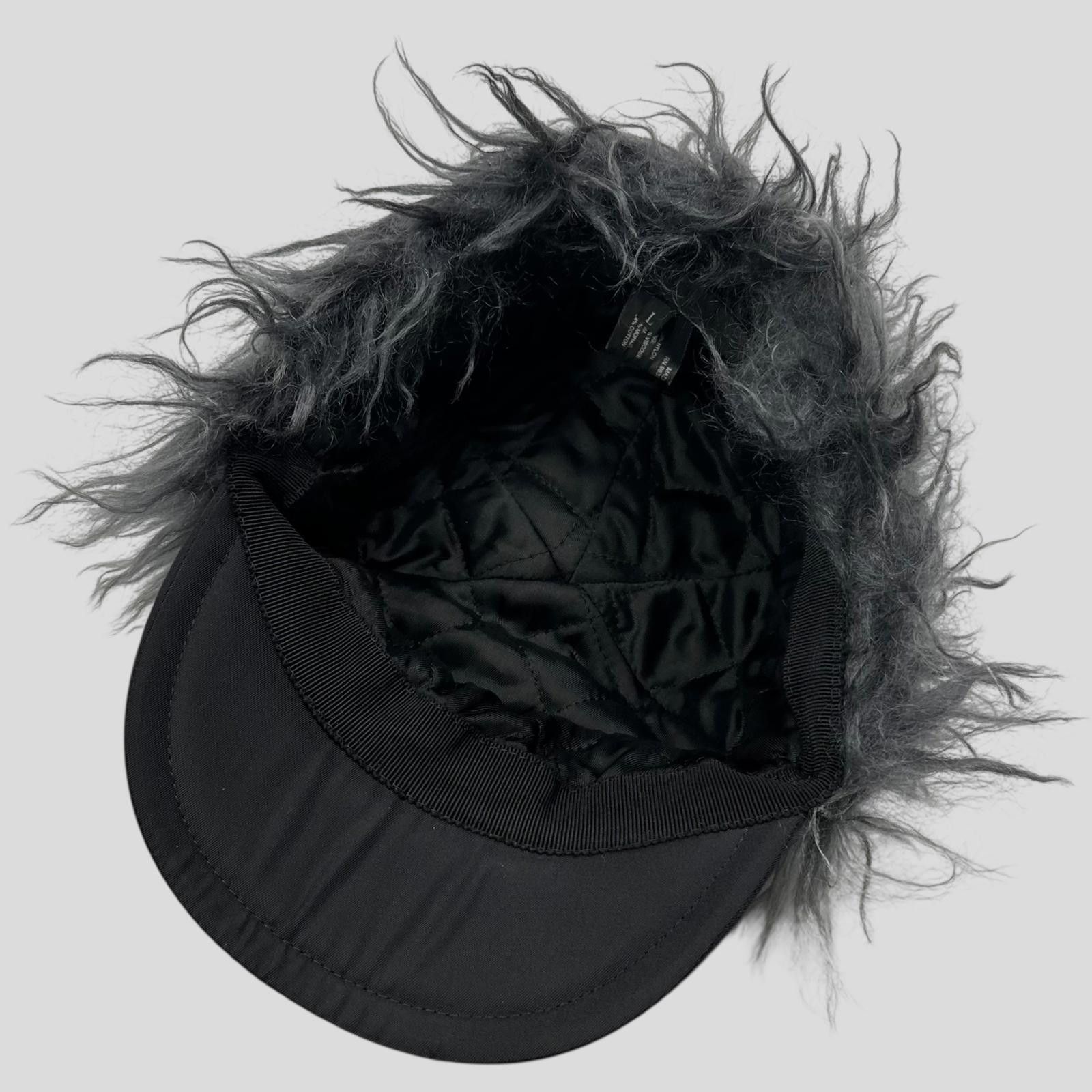 Prada Prada Milano FW19 Mohair Triangle Logo Nylon Trapper Hat S/M Size ONE SIZE - 8 Thumbnail