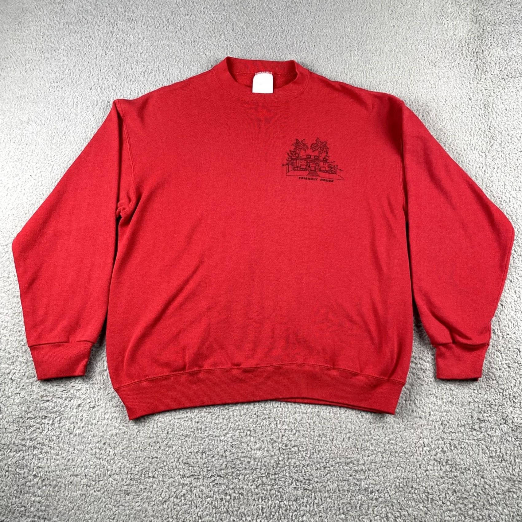 Tultex VINTAGE Tultex Sweatshirt Mens Large Red Crew Neck Pullover 90s Knit Cotton Pull Over Casual Shirt Mens Size US L / EU 52-54 / 3 - 2 Thumbnail