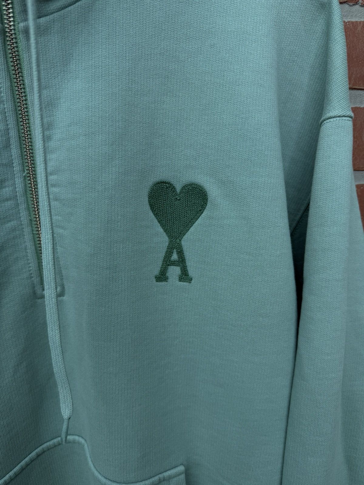 AMI green AMI Paris Ami de Cœur half-zip Sweatshirt size XXL Size US XXL / EU 58 / 5 - 5 Thumbnail