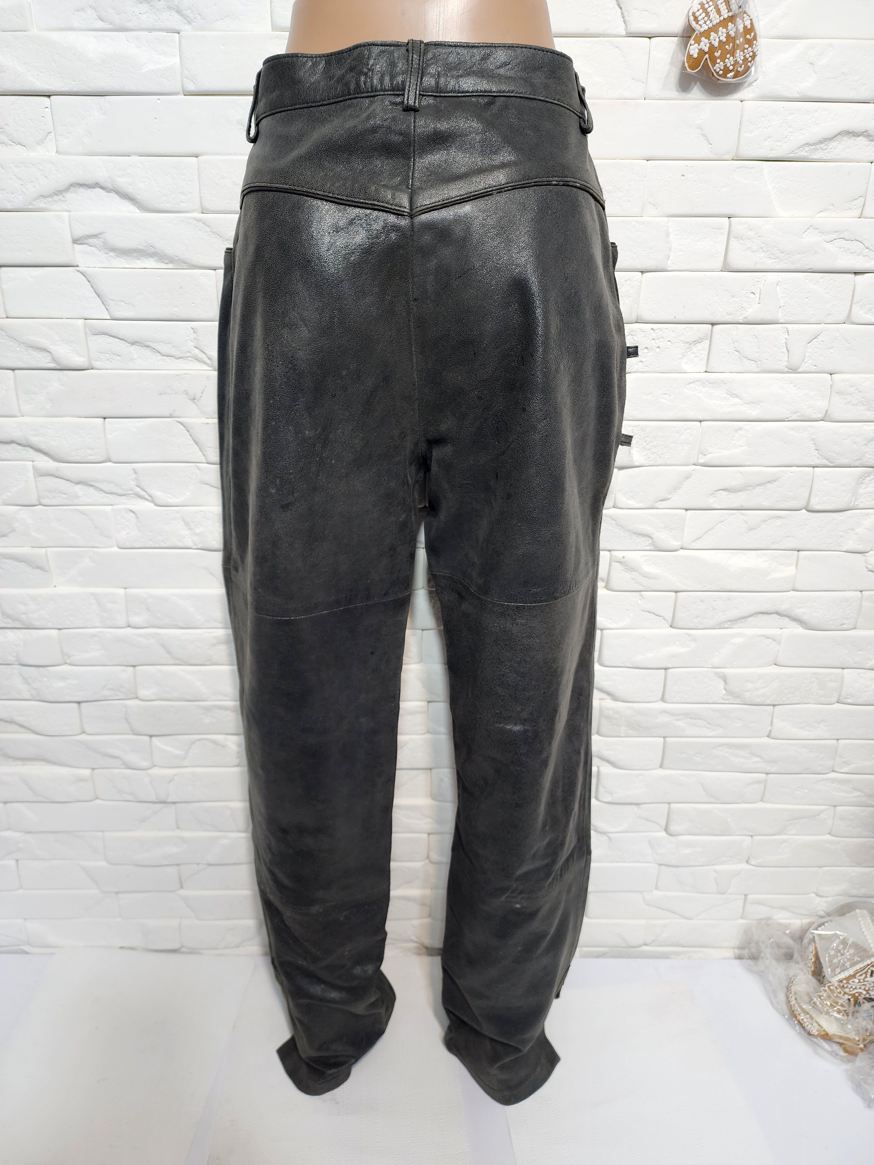 Other Gray Leather Pants: Women's Fitted Genuine Leather Trousers Size 28" / US 6 / IT 42 - 4 Thumbnail