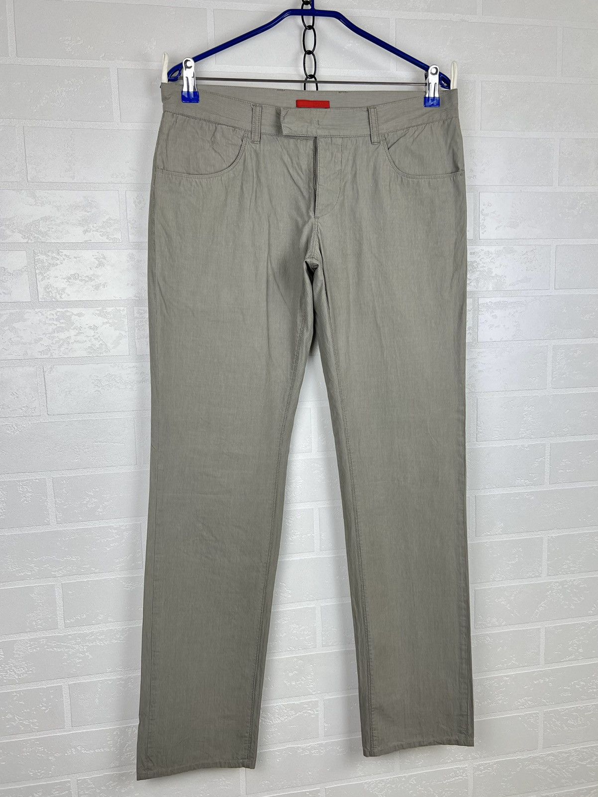 Prada PRADA MILANO Pants Red Tab Beige Classic Cotton Lightweight Size US 32 / EU 48 - 8 Thumbnail