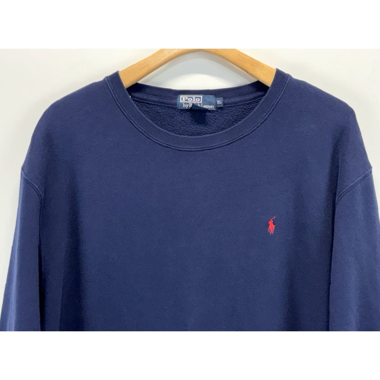 Polo Ralph Lauren VINTAGE Polo Ralph Lauren Sweatshirt XL Navy Blue Crew Neck Pullover Embroidered Logo Men Size US XL / EU 56 / 4 - 2 Thumbnail