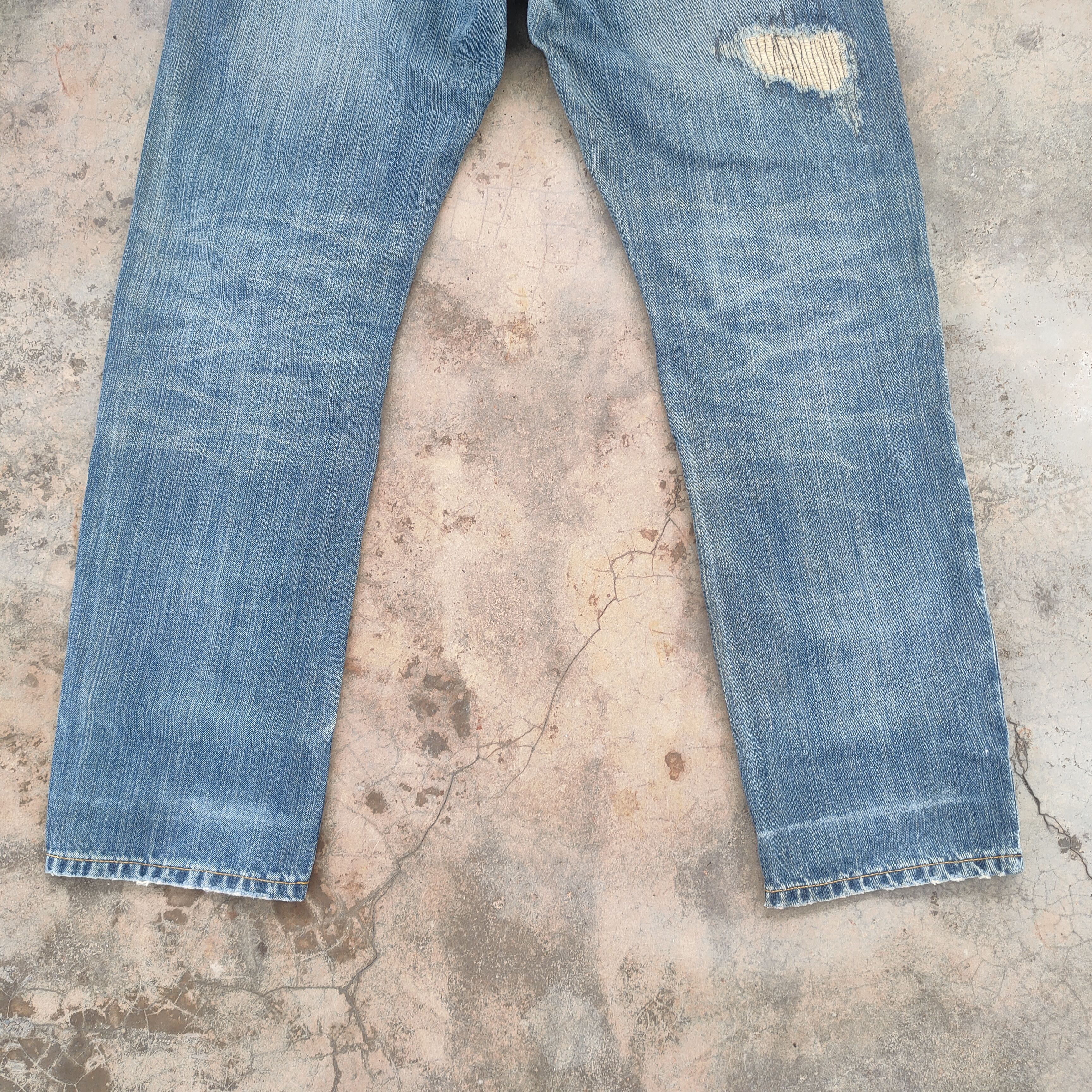 Japanese Brand # VINTAGE JAPANESE FADED DISTRESSED JEAN DENIM PANTS Size US 34 / EU 50 - 11 Thumbnail