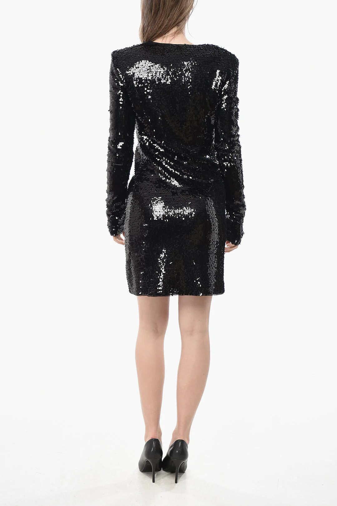 Max Mara og1mm0426 Sequin Dress in Black Size M / US 6-8 / IT 42-44 - 3 Thumbnail
