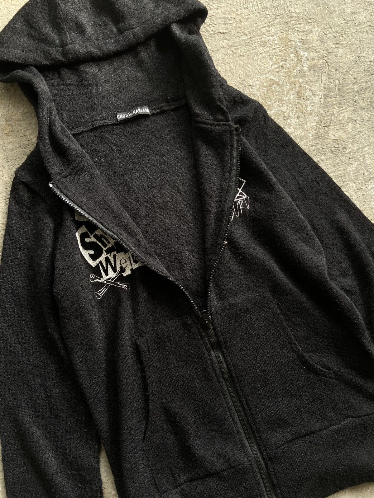 Japanese Brand 2000s Ghost Of Harlem - Vkei Style Skull Zip Hoodie Size US S / EU 44-46 / 1 - 9 Thumbnail