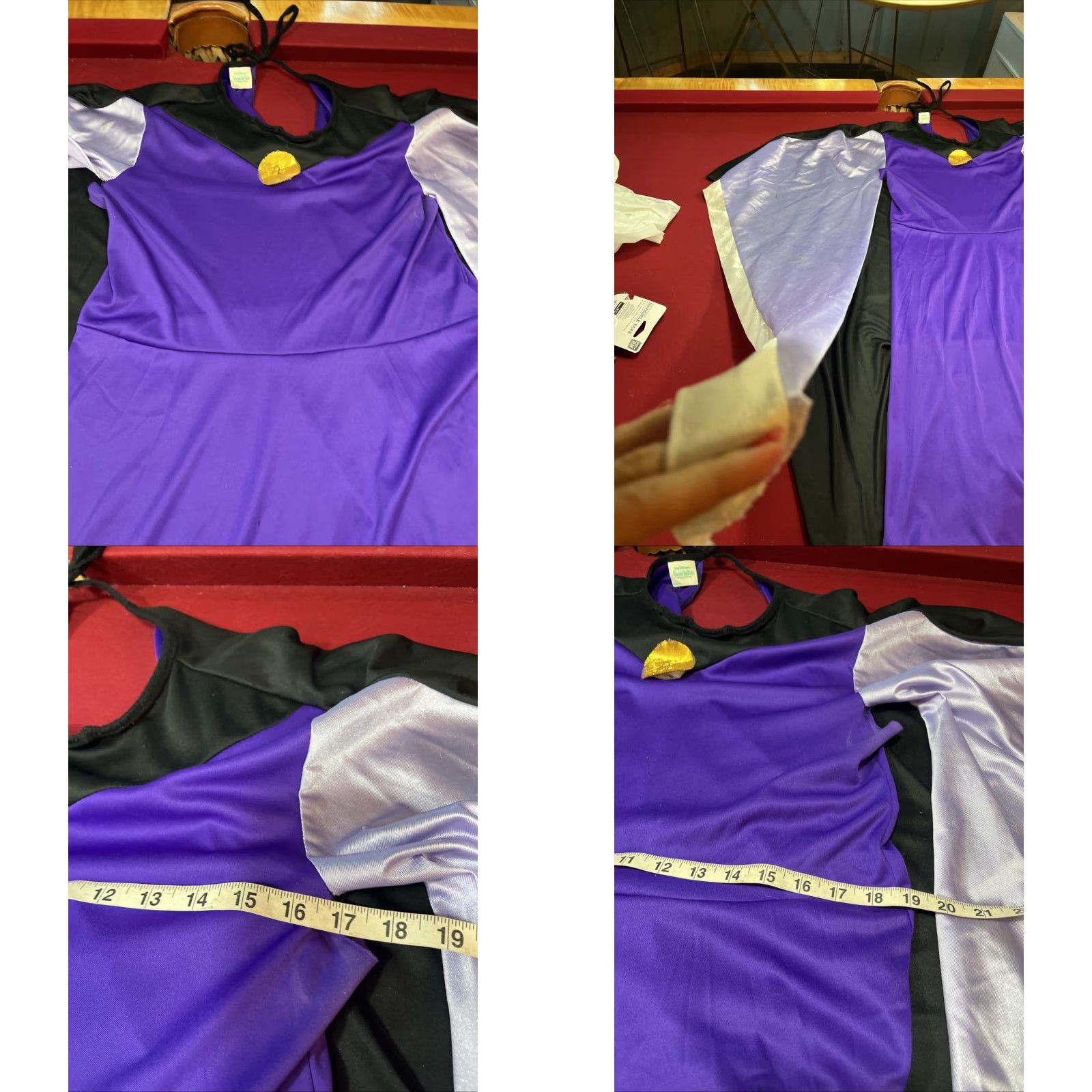 Disney VINTAGE Disney Snow White EVIL QUEEN purple Black Witch DRESS Villain Womens Long Flowy Size ONE SIZE - 8 Thumbnail