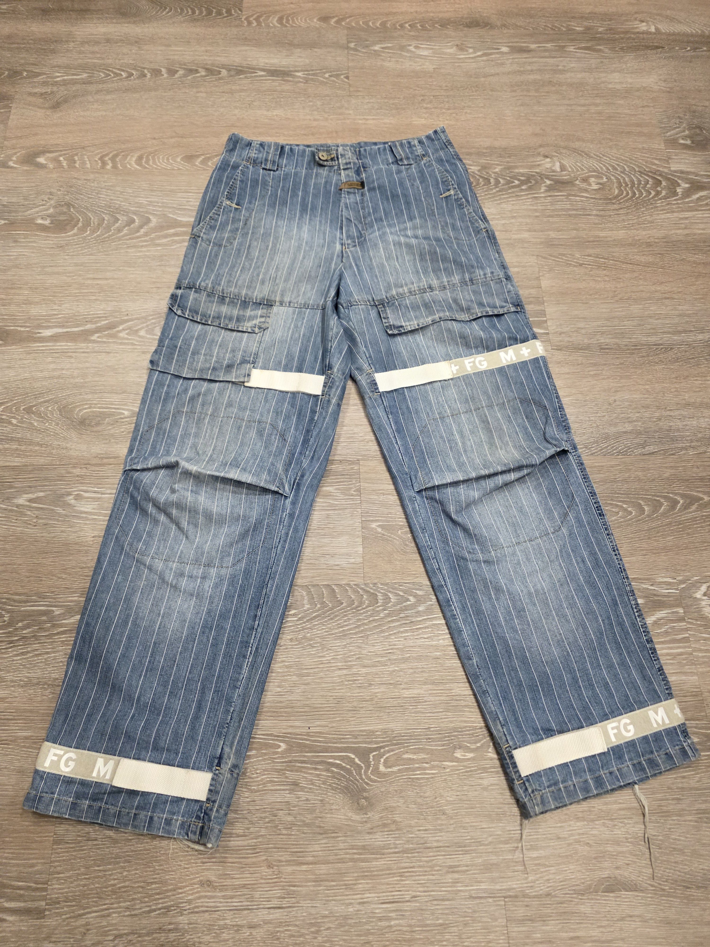 Marithe + Francois Girbaud Marithe + Fancois Girbaud Pinstripe Shuttle Strap Jeans Size US 32 / EU 48 - 1 Thumbnail