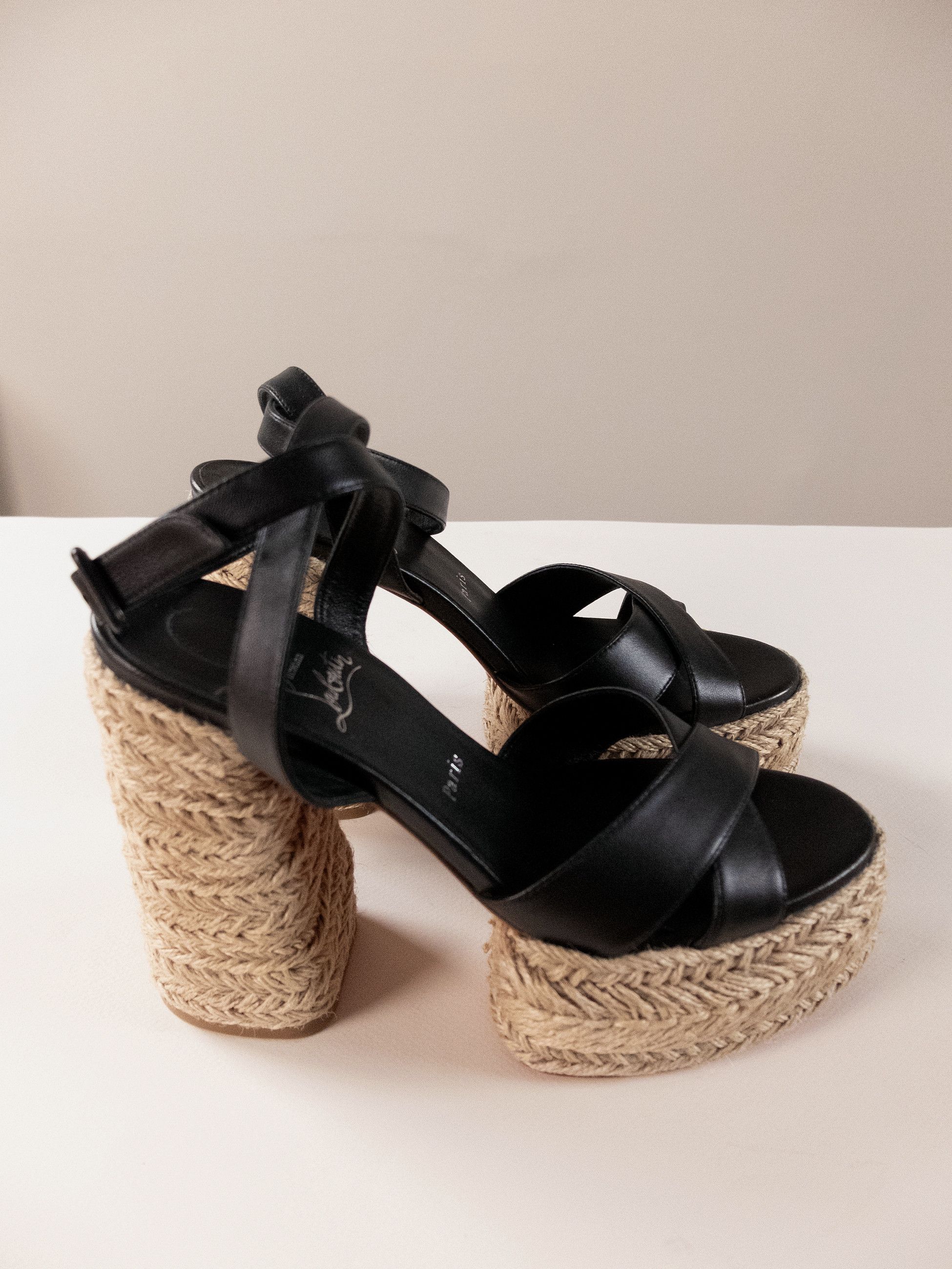Christian Louboutin CHRISTIAN LOUBOUTIN Super Mariza black leather sandals Size US 10 / IT 40 - 7 Thumbnail