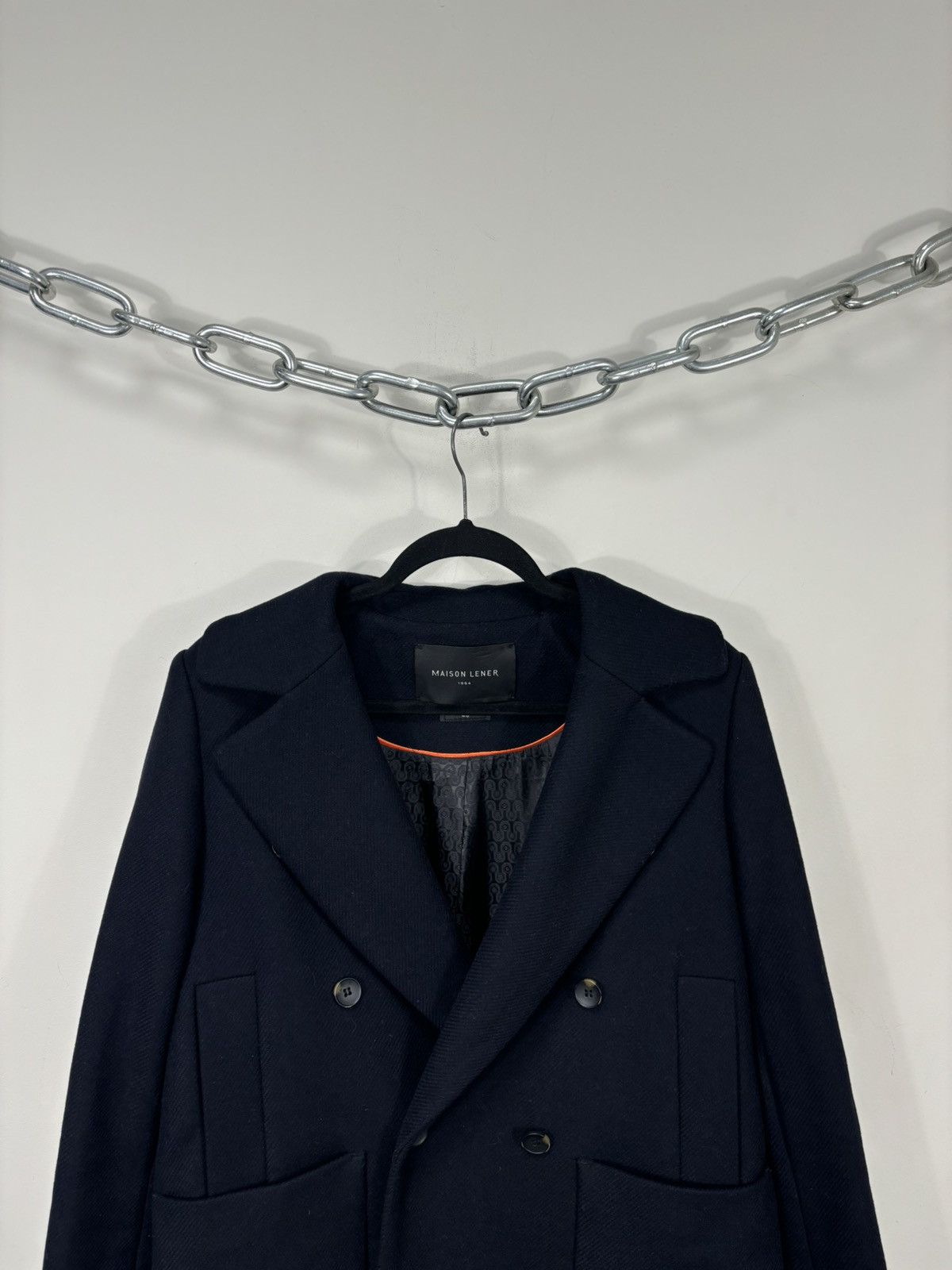 Other Maison Lener Women’s Navy Wool Blend Double Breasted Peacoat Size S / US 4 / IT 40 - 4 Thumbnail