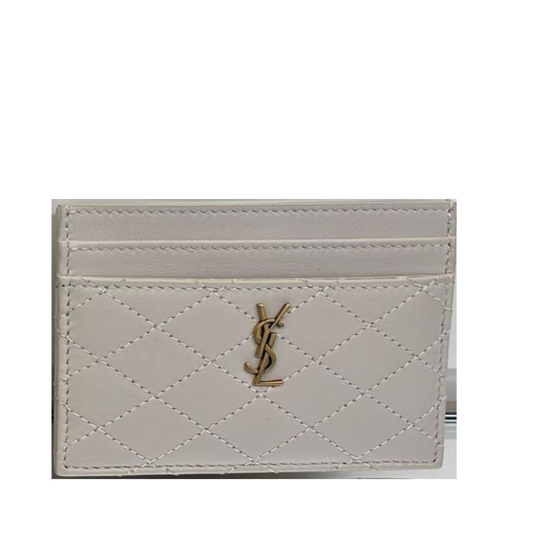 Saint Laurent Paris o1b1hav110125 Size: OS / Gaby Card Case Lambskin in White Size ONE SIZE - 2 Thumbnail