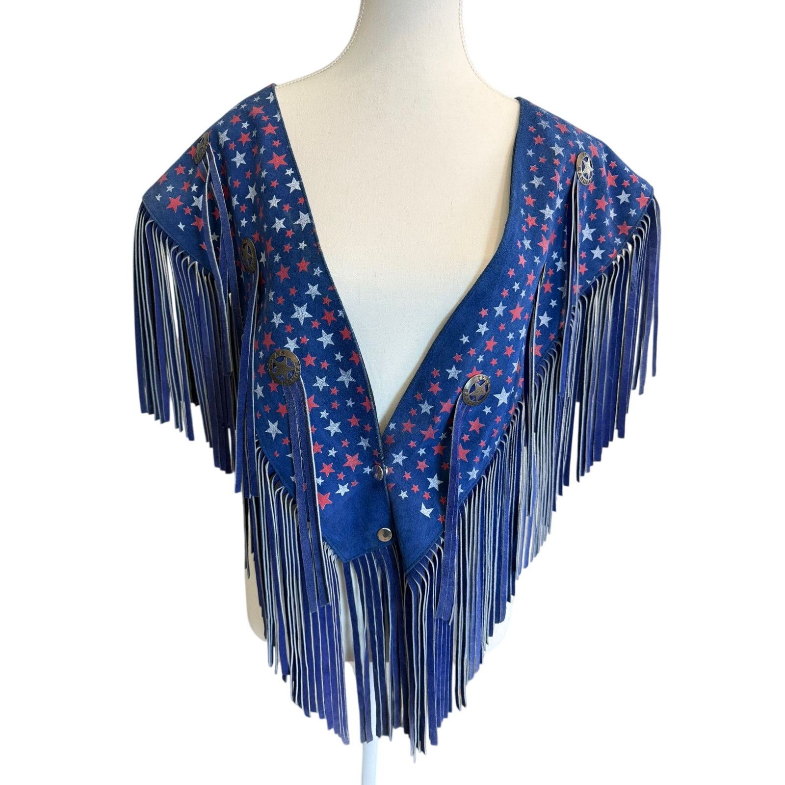 Vintage Vintage RARE Chasser Leather Suede Fringe Western American Size ONE SIZE - 4 Thumbnail