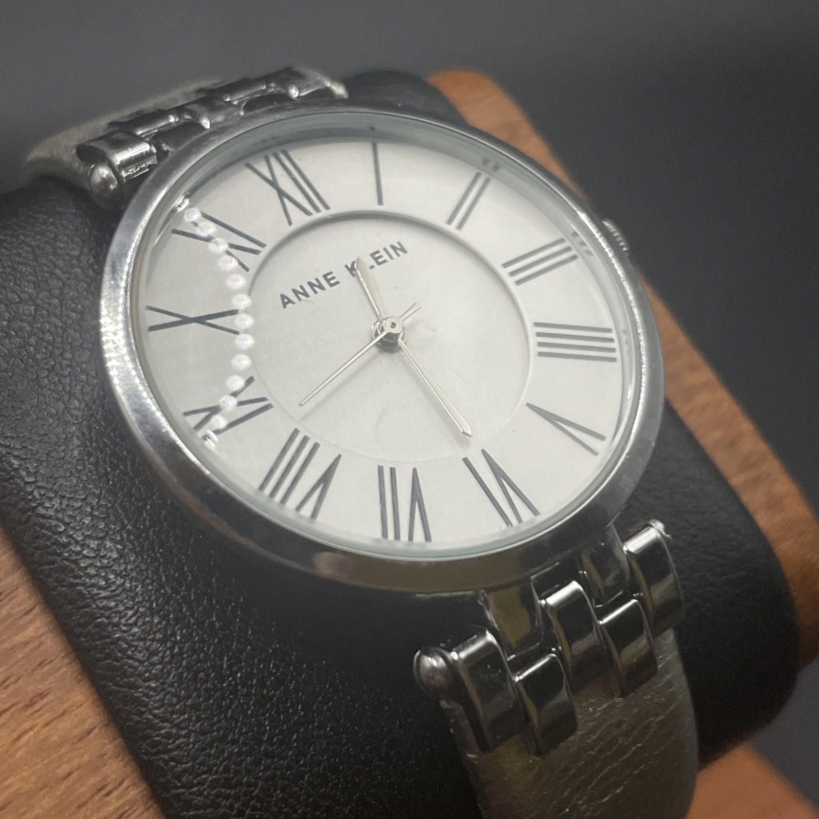 Designer Vintage Anne Klein Women's White & Silver Tone Watch New Bat Size ONE SIZE - 1 Thumbnail