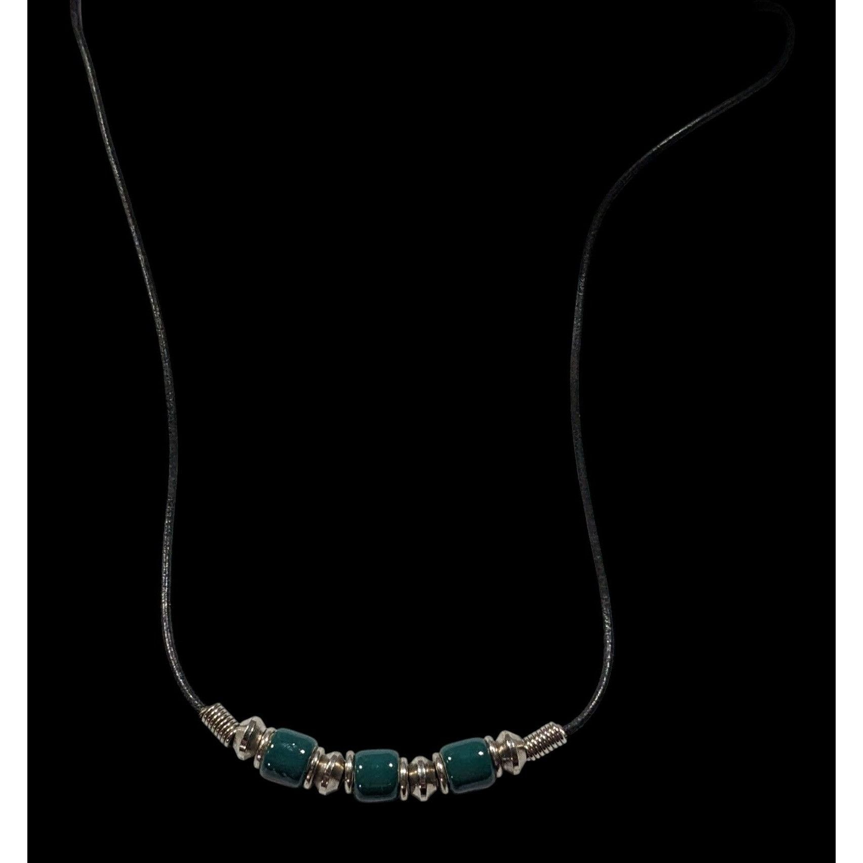 Other 90s Style Teal And Silver Tone Beaded Necklace Size ONE SIZE - 3 Thumbnail