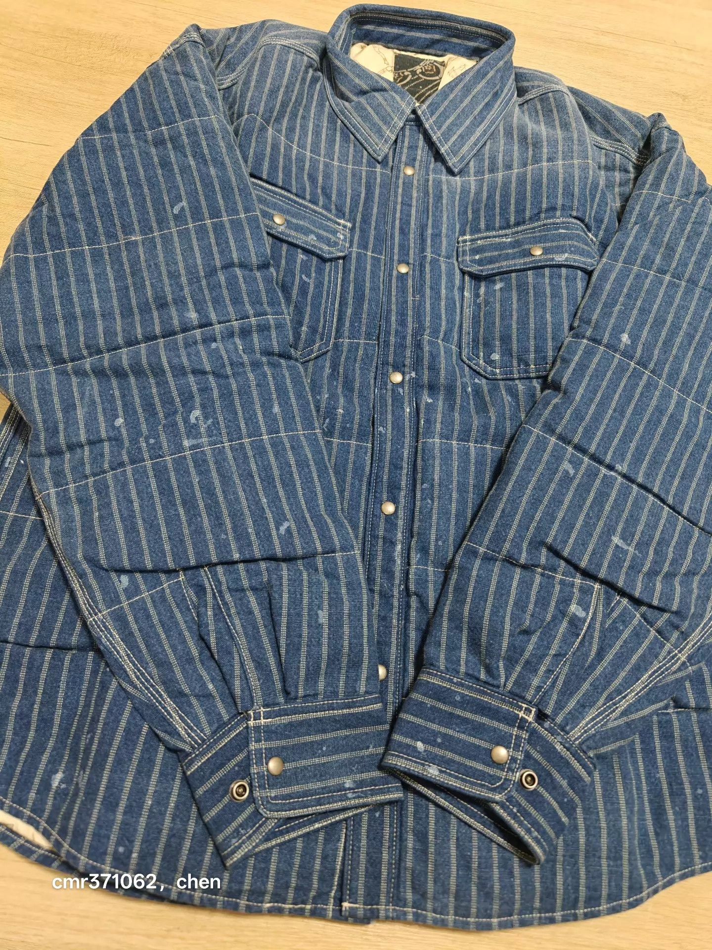 Visvim VISVIM 25 ICT HELLION DMGD Indigo Stripe Down JKT Size US XL / EU 56 / 4 - 5 Thumbnail