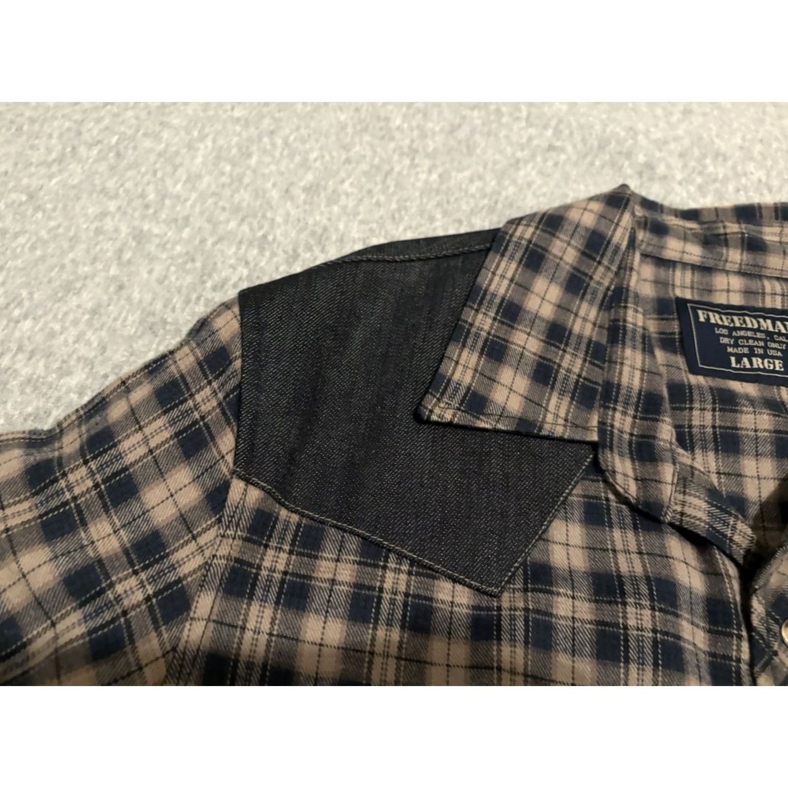 Vintage VINTAGE Freedman Los Angeles Plaid Western Pearl Snap Shirt Made in USA Mens Large Brown Long Sleeve Cotton USA Western Mens L Snap Pearl Snap Shirt Size US L / EU 52-54 / 3 - 3 Thumbnail