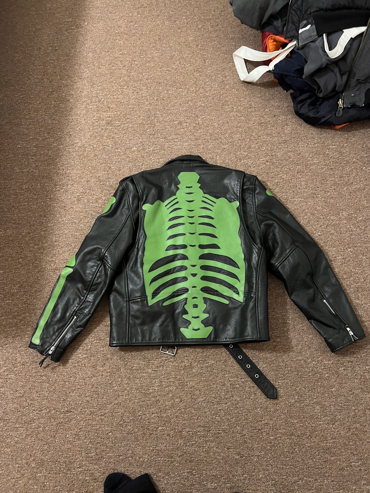 DC Comics × Vintage Biker Leather Skeleton Jacket Size US L / EU 52-54 / 3 - 2 Thumbnail