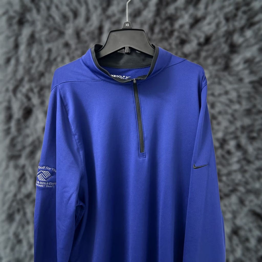 Nike Nike Golf Pullover Mens XL Blue Dri-Fit 1/4 Zip Sweatshirt Sweatshirt 779795-480 Size US XL / EU 56 / 4 - 1 Thumbnail