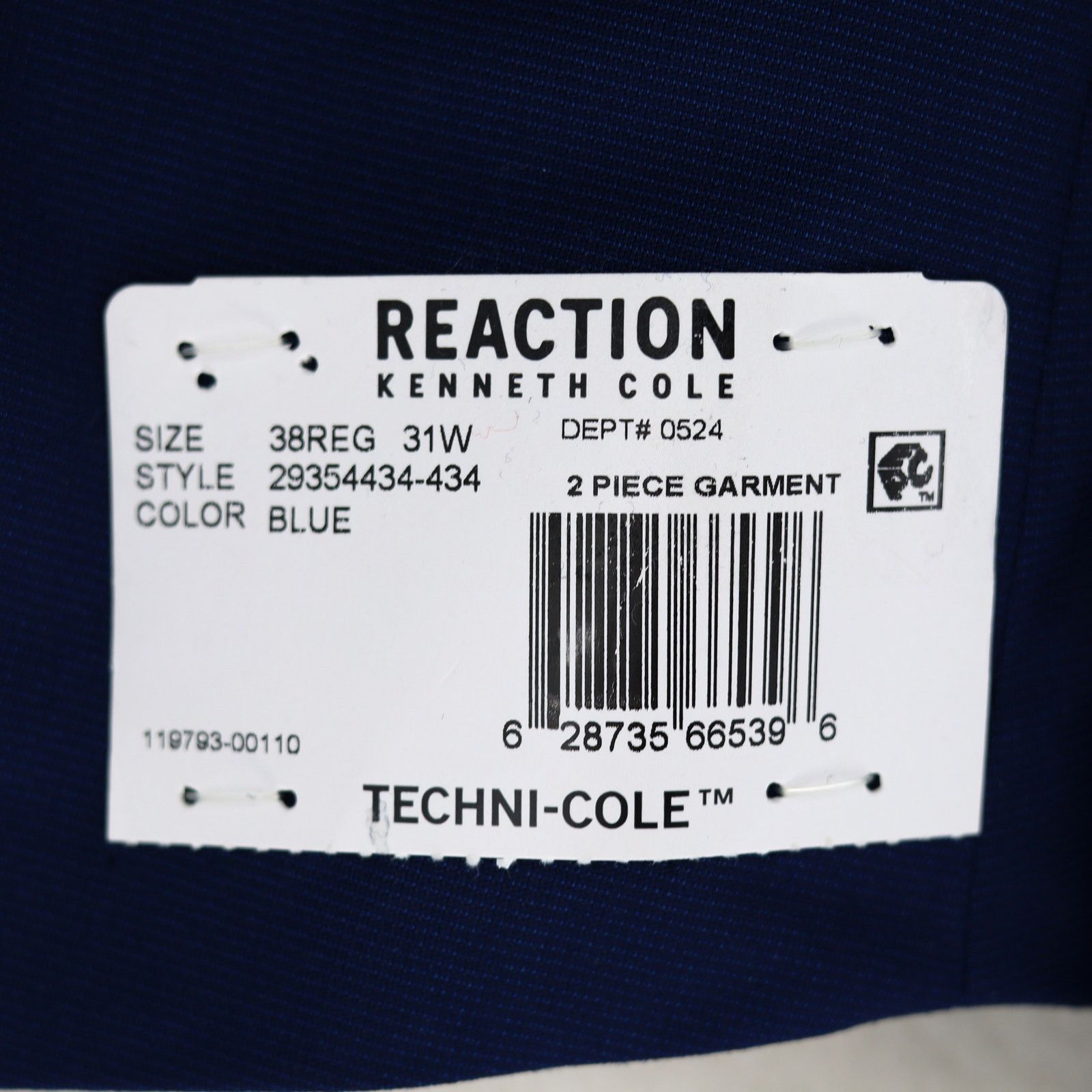 Kenneth Cole Kenneth Cole Reaction Men's Blue Classic Slim-Fit Blazer 38R Size 38R - 8 Thumbnail