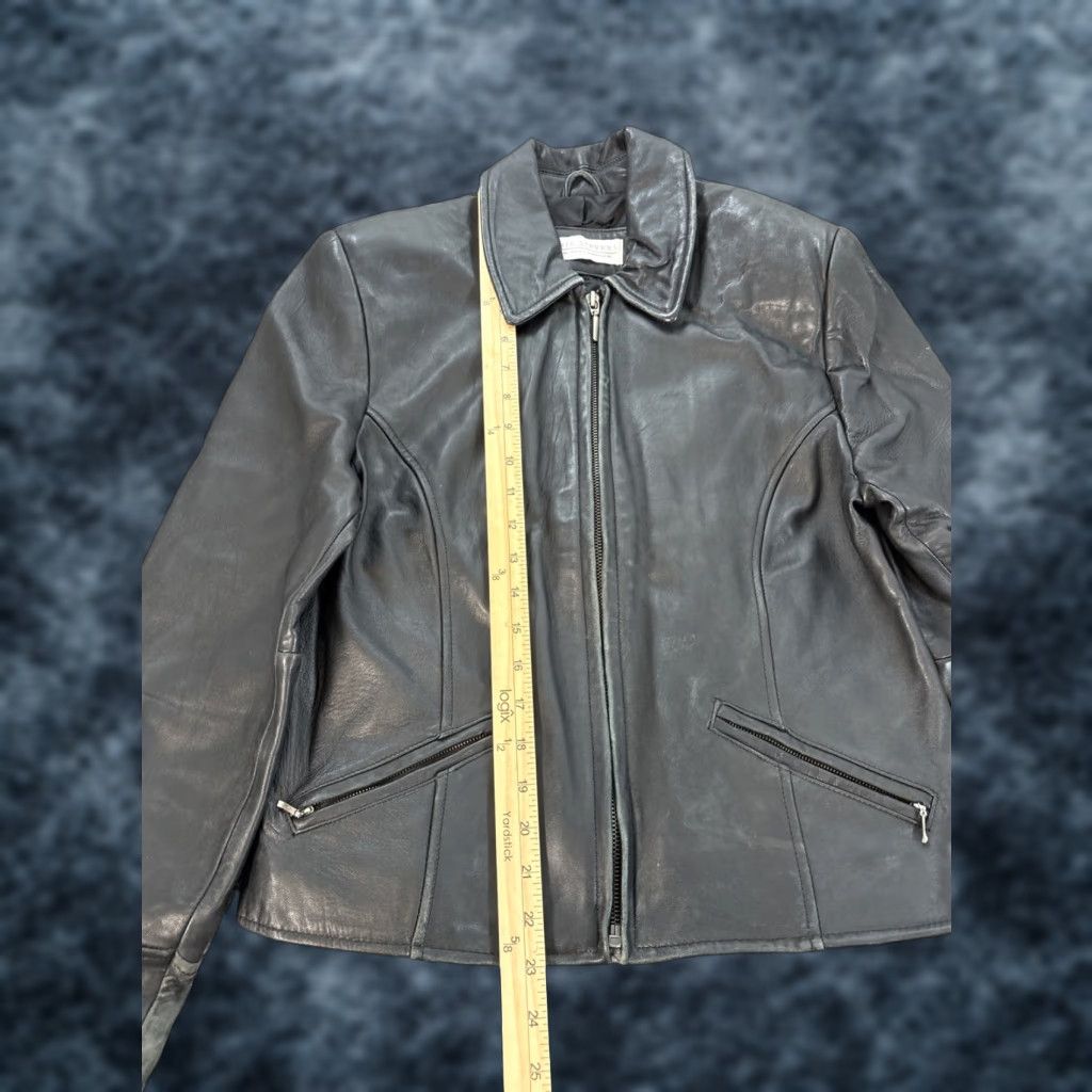 Vintage VINTAGE Valerie Stevens Women's Motorcycle Jacket Leather Black Medium with Full Zip Pockets 90s Classic Biker Fall Winter Spring Casual Workwear Size M / US 6-8 / IT 42-44 - 1 Thumbnail