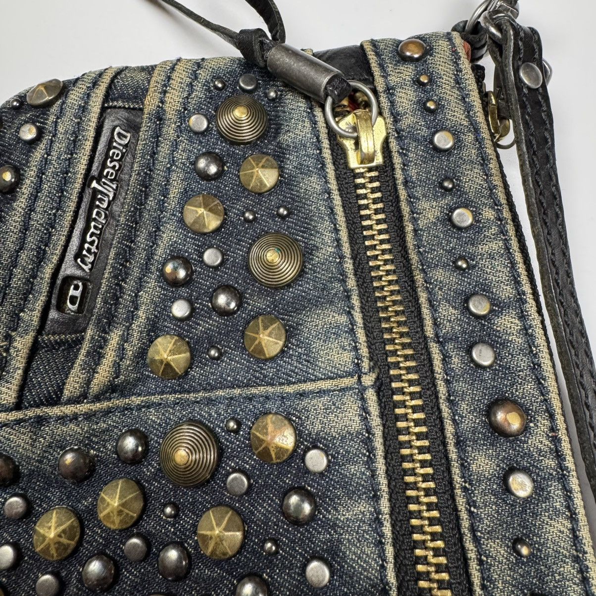 Diesel Vintage Y2K Diesel Metal Rhinestones Denim Small Bag Rare Size ONE SIZE - 17 Thumbnail