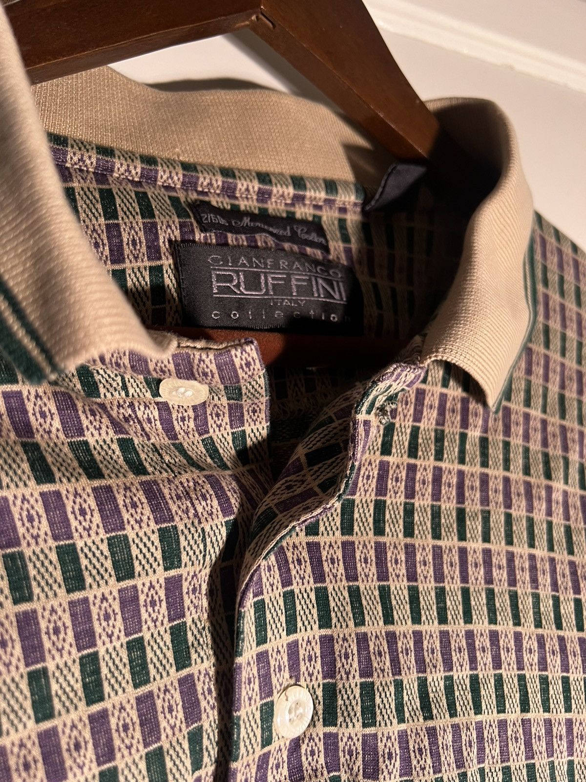 Vintage 90's 2000's Y2K VTG Vintage Ruffini Multi Pattern Retro Polo Size US XXL / EU 58 / 5 - 8 Thumbnail